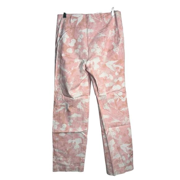 Anthropologie Pink Floral Straight Leg Pants – Size 8 – Cotton Stretch - Picture 3 of 8